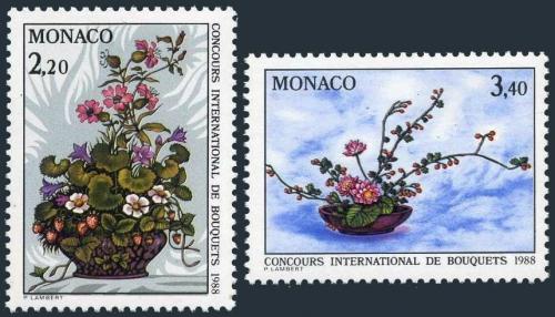 Poštové známky Monako 1987 Kvety Mi# 1826-27