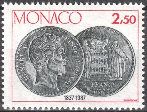 Poštová známka Monako 1987 Støíbrné mince Mi# 1829