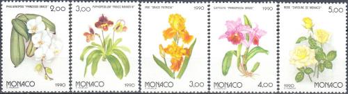 Poštové známky Monako 1990 Kvety Mi# 1947-51 Kat 8.50€