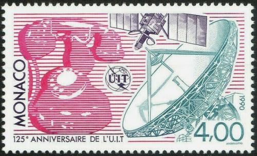 Poštová známka Monako 1990 ITU, 125. výroèie Mi# 1955