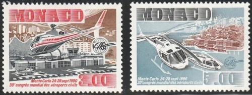 Poštové známky Monako 1990 Helikoptéry Mi# 1973-74
