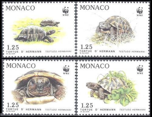Poštové známky Monako 1991 Korytnaèka zelenavá, WWF Mi# 2046-49 Kat 5€