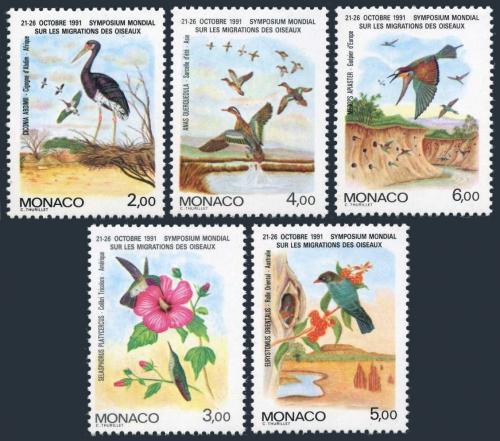 Poštové známky Monako 1991 Vtáci Mi# 1995-99 Kat 10€