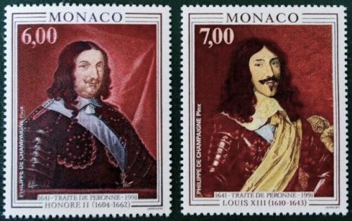 Poštové známky Monako 1991 Umenie, Philippe de Champaigne Mi# 2028-29 Kat 7€