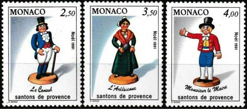 Poštové známky Monako 1991 Vianoce, postavièky z Betléma Mi# 2035-37 Kat 5.50€
