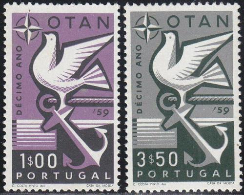 Poštové známky Portugalsko 1960 NATO, 10. výroèie Mi# 878-79 Kat 4.50€