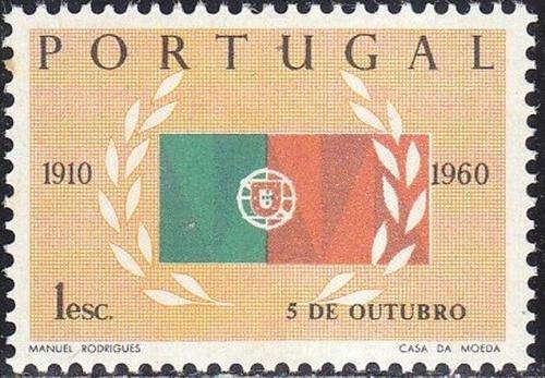 Poštová známka Portugalsko 1960 Štátna vlajka Mi# 902