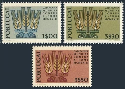 Poštové známky Portugalsko 1963 Boj proti hladu Mi# 935-37