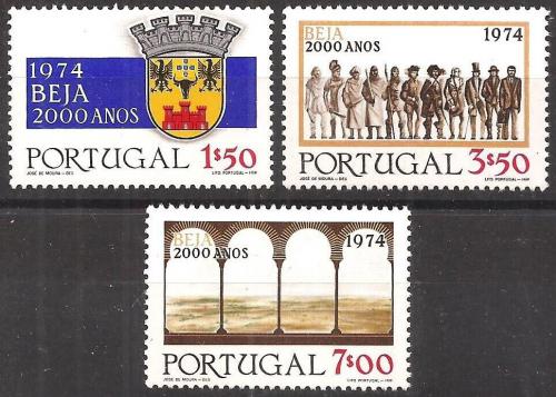 Poštové známky Portugalsko 1974 Beja, 2000. výroèie Mi# 1260-62 Kat 6€