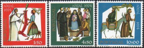 Poštové známky Portugalsko 1974 Vianoce, umenie, Abílio de Matos Mi# 1263-65 Kat 8€