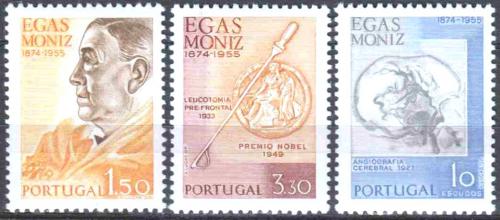 Poštové známky Portugalsko 1974 António Egas Moniz, neurolog Mi# 1269-71 Kat 9€