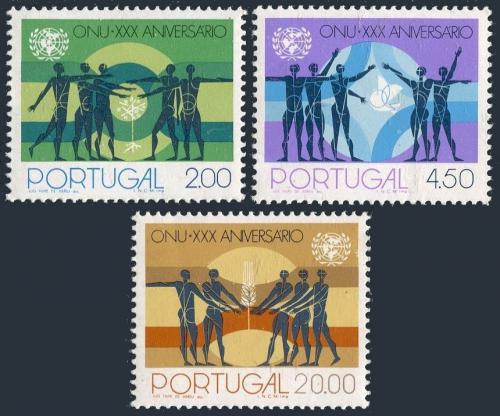Poštové známky Portugalsko 1975 OSN, 30. výroèie Mi# 1288-90 Kat 6€