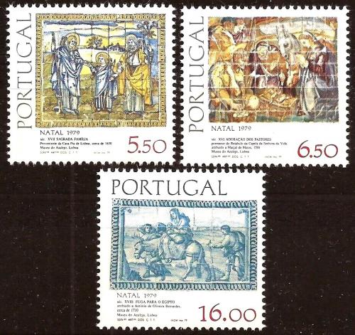 Poštové známky Portugalsko 1979 Vianoce, azuleje Mi# 1469-71