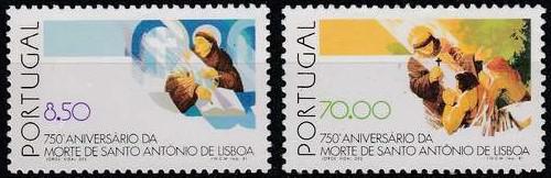 Poštové známky Portugalsko 1981 Svätý Antonín z Padovy Mi# 1533-34 Kat 5€