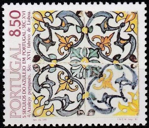 Poštová známka Portugalsko 1981 Ozdobná kachle, azulej Mi# 1548