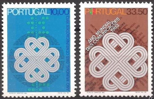 Poštové známky Portugalsko 1983 Svìtový rok komunikace Mi# 1586-87