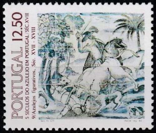 Poštová známka Portugalsko 1983 Ozdobná kachle, azulej Mi# 1592