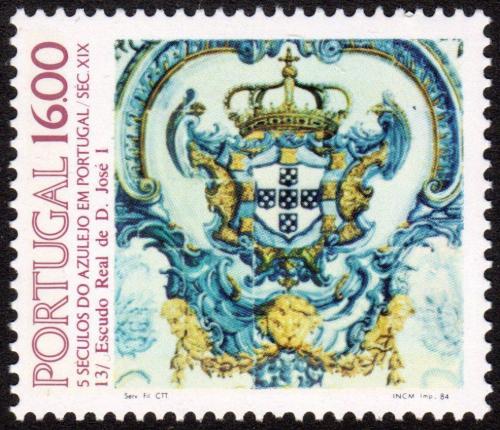 Poštová známka Portugalsko 1984 Ozdobná kachle, azulej Mi# 1625