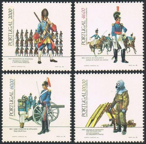 Poštové známky Portugalsko 1985 Vojenské uniformy Mi# 1645-48 Kat 11€