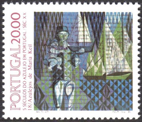 Poštová známka Portugalsko 1985 Ozdobná kachle, azulej Mi# 1657