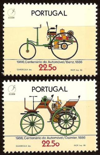 Poštové známky Portugalsko 1986 Staré automobily Mi# 1686-87