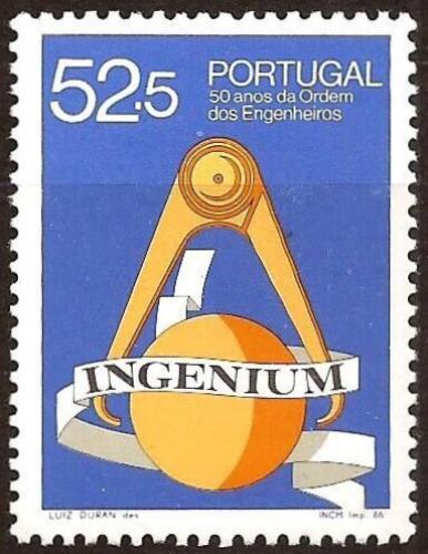 Poštová známka Portugalsko 1986 Svaz inženýrù, 50. výroèie Mi# 1703