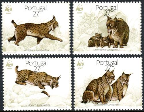 Poštové známky Portugalsko 1988 Rys iberský, WWF Mi# 1741-44 Kat 6€