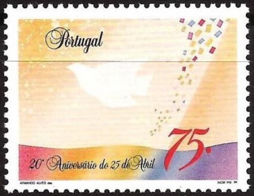 Poštová známka Portugalsko 1994 Karafiátová revolúcia, 20. výroèie Mi# 2005