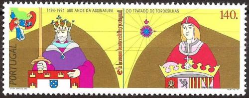 Poštová známka Portugalsko 1994 Tordesillaská smlouva, 50. výroèie Mi# 2014
