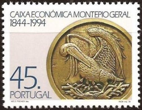 Poštová známka Portugalsko 1994 Spoøitelna, 150. výroèie Mi# 2049