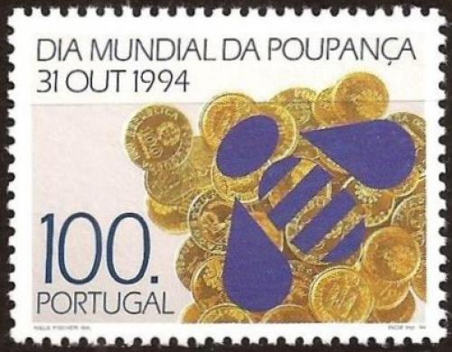 Poštová známka Portugalsko 1994 Svìtový den úspor Mi# 2050