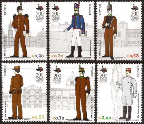 Poštové známky Portugalsko 2003 Vojenské uniformy Mi# 2634-39 Vysoký nominál !!!