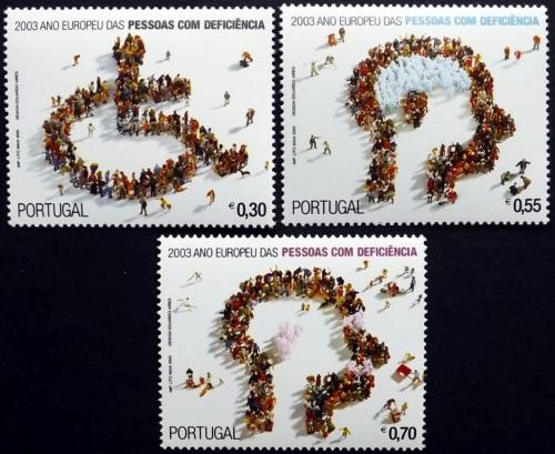 Poštové známky Portugalsko 2003 Evropský rok postižených Mi# 2650-52