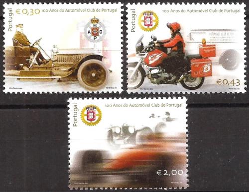 Poštové známky Portugalsko 2003 Automobilový klub, 100. výroèie Mi# 2695-97