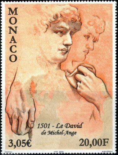 Poštová známka Monako 2001 Socha Davida, Michelangelo Mi# 2561
