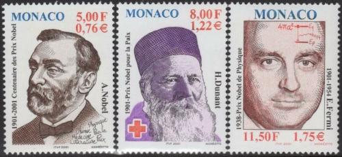 Poštové známky Monako 2001 Nositelé Nobelovy ceny Mi# 2566-68 Vysoký nominál !!!