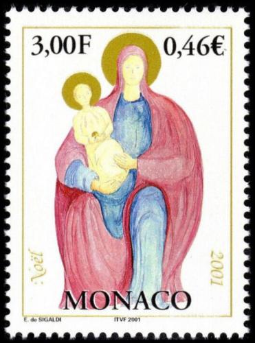 Poštová známka Monako 2001 Vianoce, Panna Marie Mi# 2570