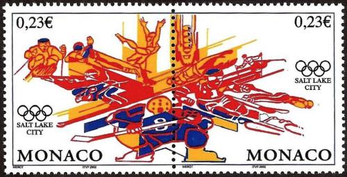 Poštové známky Monako 2002 ZOH Salt Lake City Mi# 2588-89