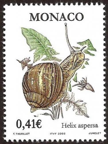Poštová známka Monako 2002 Hlemýžï kropenatý Mi# 2631