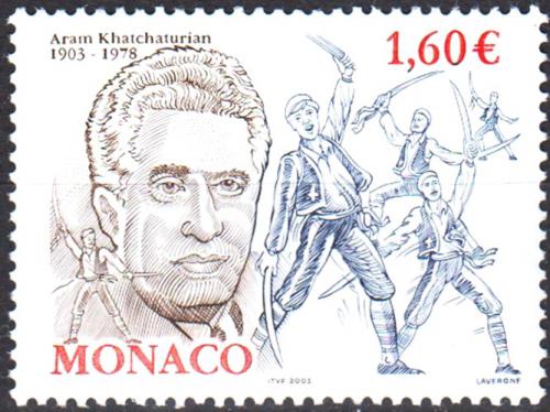Poštová známka Monako 2003 Aram Chaèaturjan, skladatel Mi# 2655