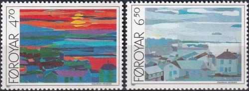 Potov znmky Faersk ostrovy 1987 Umenie, Zakarias Heinesen Mi# 160-61 - zvi obrzok