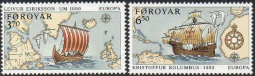 Potov znmky Faersk ostrovy 1992 Eurpa CEPT, objavenie Ameriky Mi# 231-32 - zvi obrzok