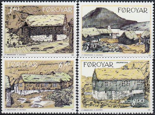 Potov znmky Faersk ostrovy 1992 Star domy v Nordrag&#248;ta Mi# 239-42 Kat 6 - zvi obrzok