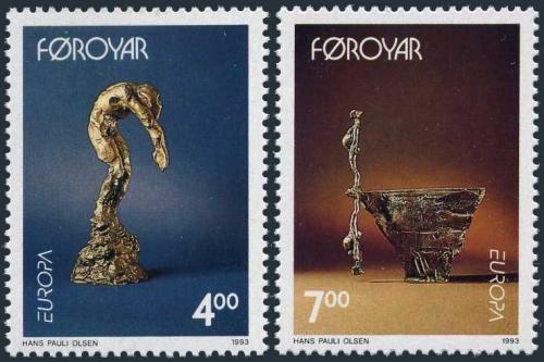 Potov znmky Faersk ostrovy 1993 Eurpa CEPT, modern umenie Mi# 248-49 - zvi obrzok