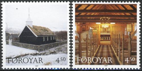Potovn znmky Faersk ostrovy 1997 Kostel v Halviku Mi# 326-27