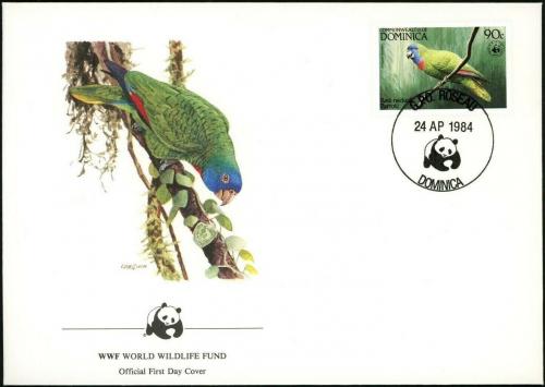 FDC Dominika 1984 Amazoan dominiknsk, WWF 009 Mi# 839  - zvi obrzok
