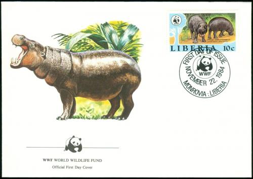 FDC Libria 1984 Hrok liberijsk, WWF 021 Mi# 1316