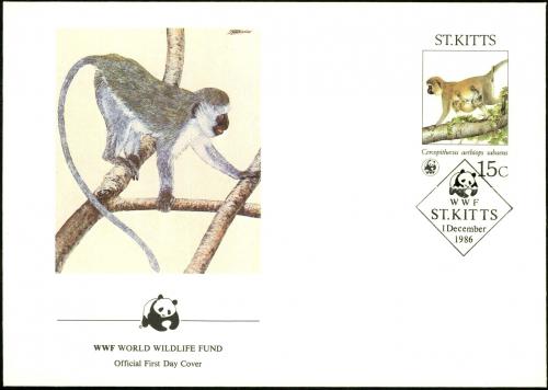 FDC Svt Kritof 1986 Kokodan zelen, WWF 043 Mi# 184 - zvi obrzok