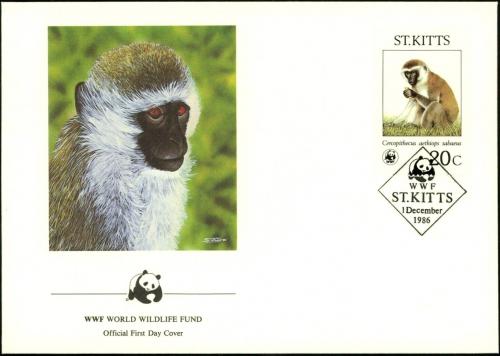 FDC Svt Kritof 1986 Kokodan zelen, WWF 043 Mi# 185 - zvi obrzok