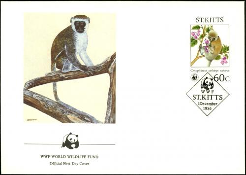 FDC Svt Kritof 1986 Kokodan zelen, WWF 043 Mi# 186 - zvi obrzok
